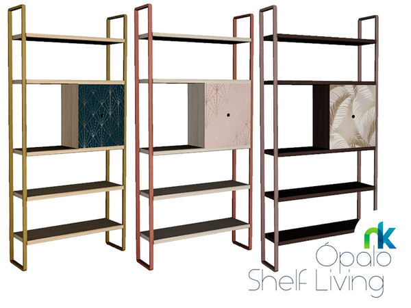 Sims 4 — Nikadema Opalo Living Shelf by nikadema — Modern shelf made in three different colors Enjoy!