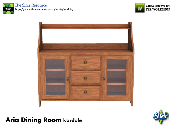 Sims 3 — kardofe_Aria Dining Room_Sideboard by kardofe — Sideboard with glass doors and drawers, 