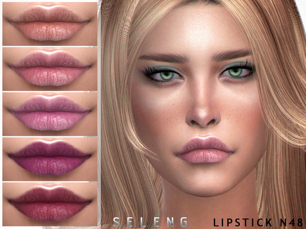 Sims 4 — Lipstick N48 by Seleng — Teen to Elder 15 colours Custom Thumbnail HQ mod compatible The picture was taken with