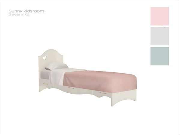 Sims 4 — [Sunny kidsroom] - single bed by Severinka_ — Single bed From the set 'Sunny kidsroom furniture' Build / Buy