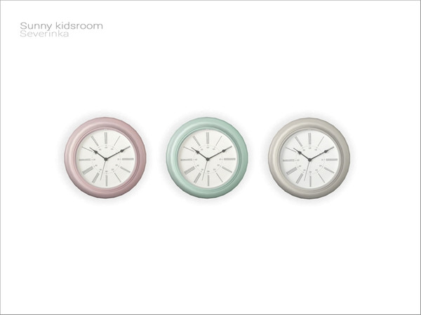 Sims 4 — [Sunny kidsroom] - clock by Severinka_ — Wall round clock From the set 'Sunny kidsroom decor' Build / Buy