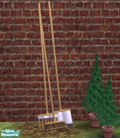 Sims 2 — Shed Rake Shovel Broom Wood - #416712 by DOT — Shed Rake Shovel Broom Wood. Potting Shed. Sims2 by DOT of The