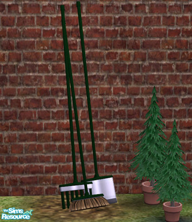 Sims 2 — Shed Rake Shovel Broom Green - #416712 by DOT — Shed Rake Shovel Broom Green. Potting Shed. Sims2 by DOT of The