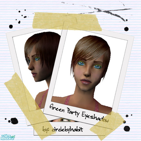 Sims 2 — Green Party Eyes by circlebyhabit — A green based eyeshadow.
