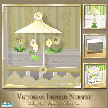 Sims 2 — Delightful Daisies - Crib Mobile by Cashcraft — A recolor of the Victorian Inspired Nursery, "Little