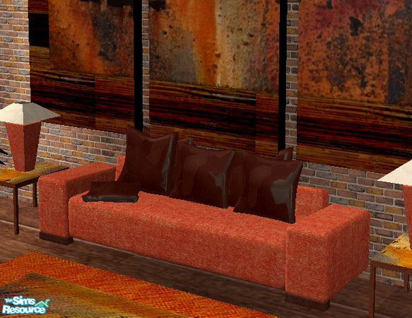 Sims 2 — Tuscan Sun Living Collection - Sofa by RockinRobin — Warm colors and comfortable living is what you'll find in