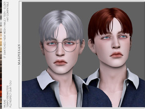 Sims 4 — Tempo Hair by magpiesan — MUSAE's Tempo Hair -New Mesh -For male -All LODs -17 Swatches -Hat Compatible