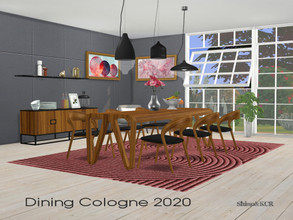 Sims 4 — Dining Cologne 2020 by ShinoKCR — Inspired by the Cologne Furniture Fair -Dining Table - add Black Wood on April