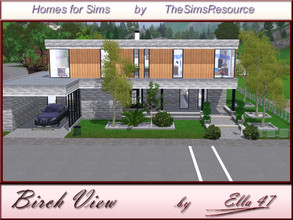 Sims 3 — Birch View by ella47 — Birch View is a nice modern Villa for Sims wit Kids There is a nice open Fireolace btween