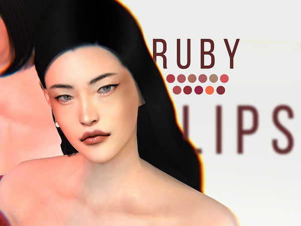 Sims 4 — Ruby Lips by Chih — Ruby(Lips) - 11 colors - HQ compatible - Preview was done with HQ thx to all cc creators