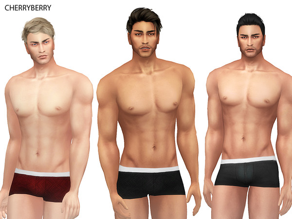 Sims 4 — Underwear for Him by CherryBerrySim — Quality underwear boxers for male sims. Comes in solid color and geometric
