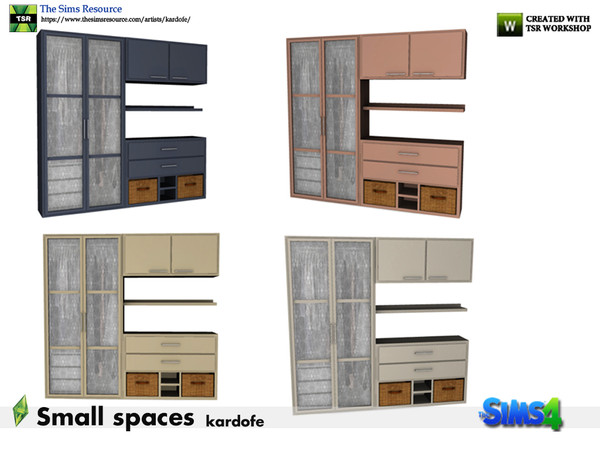Sims 4 — kardofe_Small spaces_Dresser by kardofe — Wardrobe with two glass doors and shelves, in four different options 