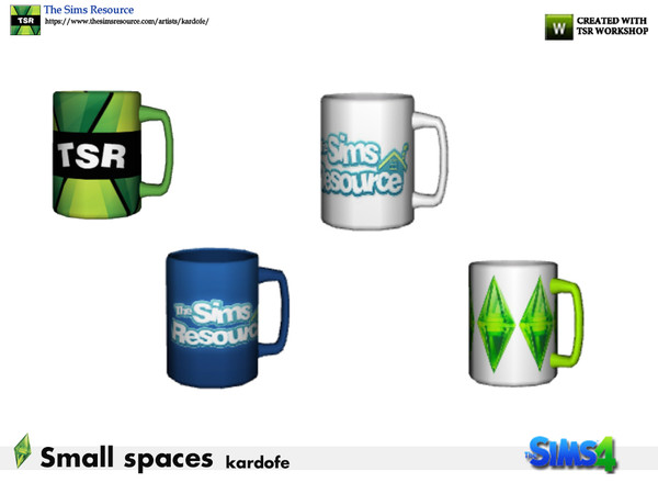 Sims 4 — kardofe_Small spaces_Mug by kardofe — Ceramic mug with TSR and The Sims logos, in four different options 