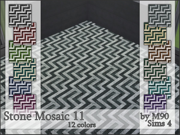 Sims 4 — M90 Stone Mosaic 11 by Mircia90 — Stone mosaic in 12 colors. =^--^=