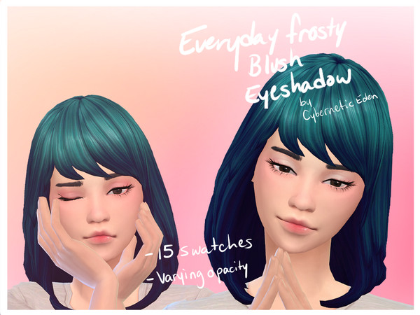 Sims 4 — Frosty Blush Eyeshadow by CyberneticEden — A soft everyday look inspired off what I use on my own eyes. There