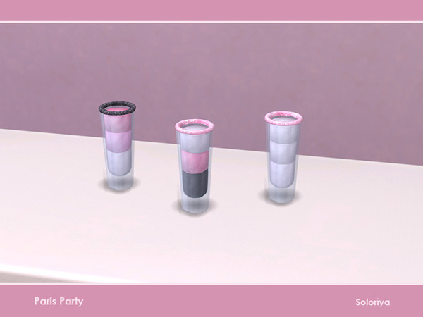 Sims 4 — Paris Party. Dessert by soloriya — Decorative dessert in a glass. Part of Paris Party. 3 color variations.