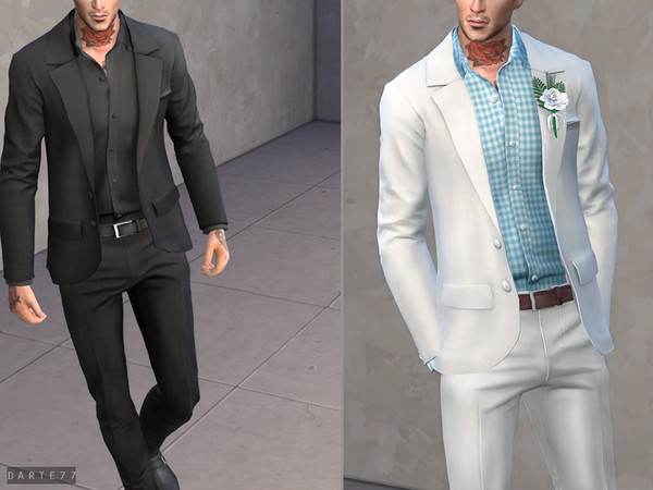 Sims 4 — Open Suit Jacket - Without Boutonniere by Darte77 — This one is without the boutonniere (the flower thing). - 14