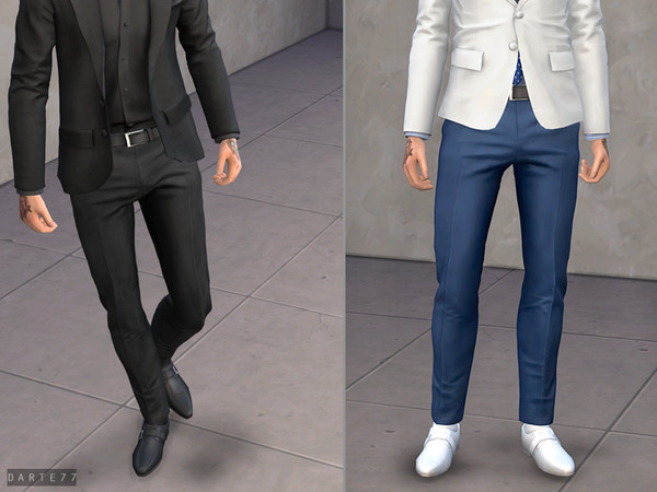 Sims 4 — Slim-Fit Trousers by Darte77 — - 11 swatches - Base game compatible - HQ mod compatible - Shadow and Normal maps