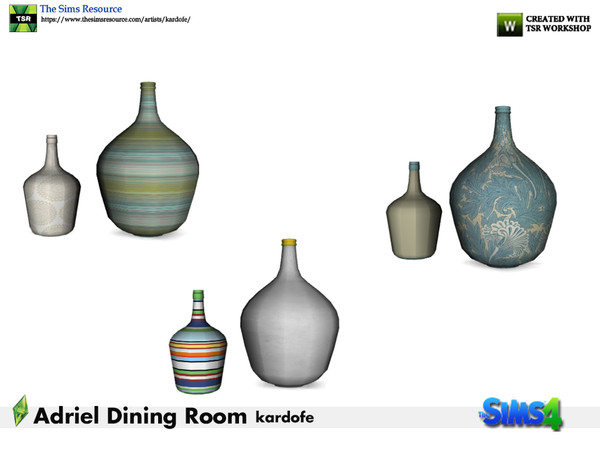 Sims 4 — kardofe_Adriel Dining Room_Bottles by kardofe — Set of two bottles, in three different options 