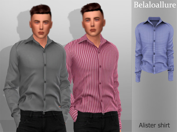 Sims 4 — Belaloallure_Alister shirt by belal19972 — Simple tucked in shirt for your sims , enjoy .