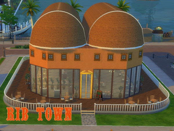 Sims 4 — Rib Town (no CC) by Alex_Harris — Remember that one time on How I Met Your Mother when Ted had to design a