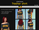 Sims 4 — Trasher shirt - City Living needed by ayla_art_angel — Shoulderless shirt recolor. Black, trasher logo and