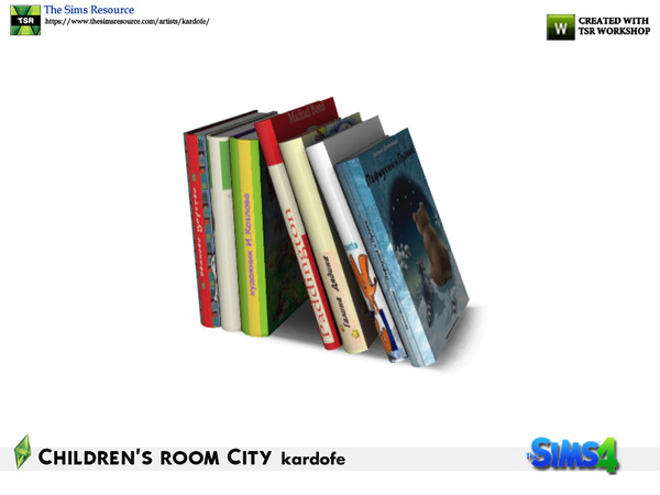 Sims 4 — kardofe_Children's room City_Books 1 by kardofe — Group of story books, decorative 