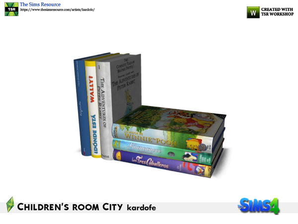 Sims 4 — kardofe_Children's room City_Books 2 by kardofe — Group of story books, decorative 