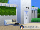 Sims 4 — White Brick Wall with Ivy by f0xx by f0xx — White brick walls with Ivy coverings. There is a plain brick wall
