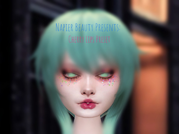 Sims 4 — Cherry Lips Preset  by Napier_Beauty — Cherry Lips! An essential for any kawaii, lolita, or pout aesthetic