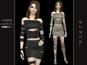Sims 4 — Mummy Outfit. by Pipco — A mummy outfit in 6 colors. base game compatible new mesh all / proper lods custom