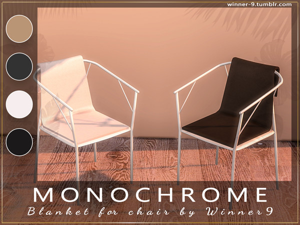 Sims 4 — Monochrome Blanket for chair by Winner9 — Blanket for chair from my dining set Monochrome, you can find it easy
