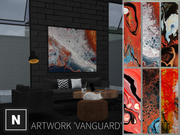Sims 4 — netsims - abstract artwork set II - requires city living by networksims — 4 square, frameless canvas prints of