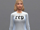 Sims 4 — Rep Sweater - Spa Day needed by 812anna812 — Simple white sweater with the word rep written on the front,