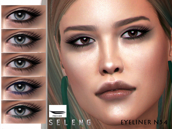 Sims 4 — Eyeliner N54 by Seleng — Female Teen to Elder 5 swatches Custom Thumbnail HQ compatible The picture was taken