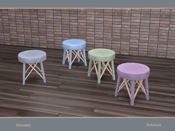 Sims 4 — Houses. Chair by soloriya — Wooden chair. Part of Houses set. 4 color variations. Category: Comfort - Chair