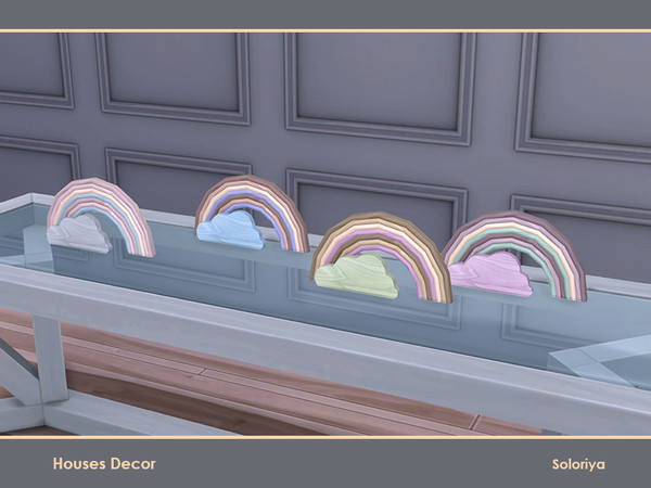 Sims 4 — Houses Decor. Rainbow and Cloud by soloriya — Rainbow and cloud in one mesh. Part of Houses Decor set. 4 color