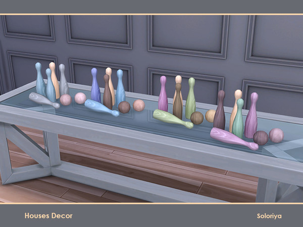 Sims 4 — Houses Decor. Duckpins by soloriya — Duckpins and balls in one mesh. Part of Houses Decor set. 4 color