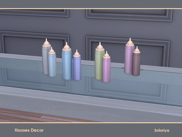 Sims 4 — Houses Decor. Baby Bottles by soloriya — Two baby bottles in one mesh. Part of Houses Decor set. 4 color