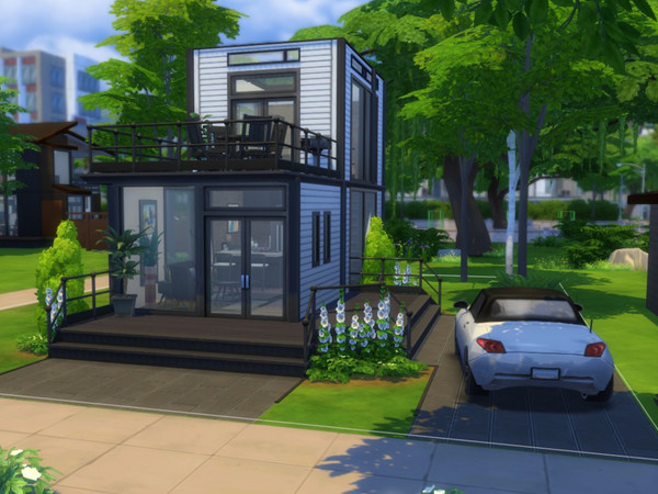 Sims 4 — Container Home by FancyPantsGeneral112 — This is a container home, (tiny home) with one bedroom and one