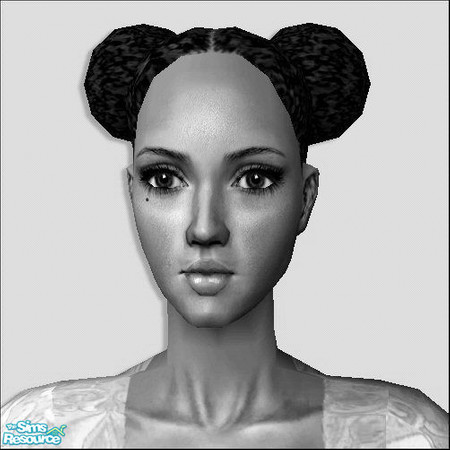 Sims 2 — Afro Puffs [New Mesh] by Lola — Part Of My Afro-Carribean Collection. Two High Pigtail Like Afro Puffs With A