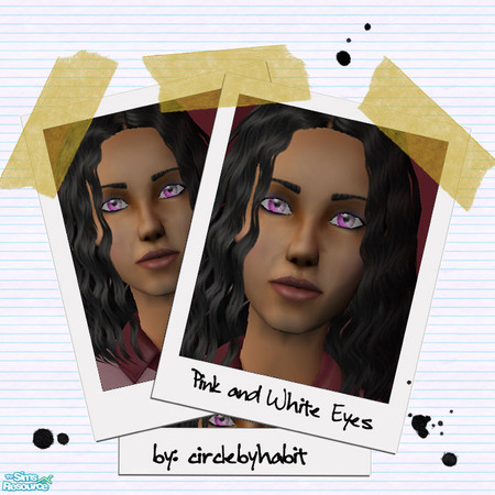 Sims 2 — Pink and White Eyes by circlebyhabit — A two toned pink and white pair of eyes.
