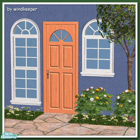 Sims 2 — Long Island Door - cherry by Windkeeper — Recolor of Long Island Door from this set. Will also work for Long