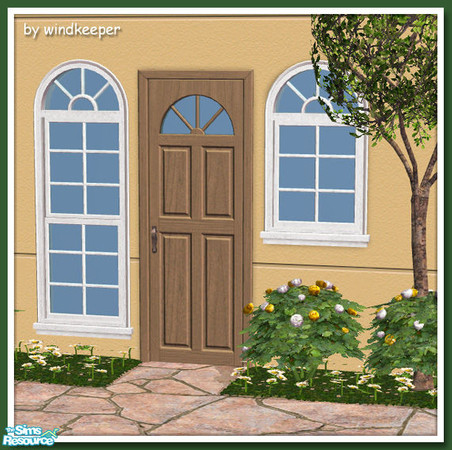 Sims 2 — Long Island Door - aged wood by Windkeeper — Recolor of Long Island Door from this set. Will also work for Long