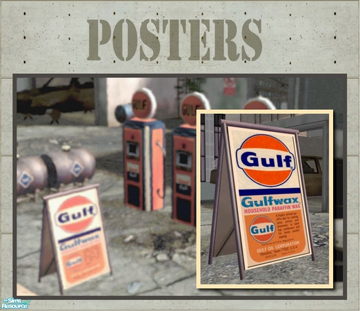Sims 2 — Poster Recolour - Gulf by Cyclonesue — A gas memorobillia poster recolour. Don't forget to get the mesh!