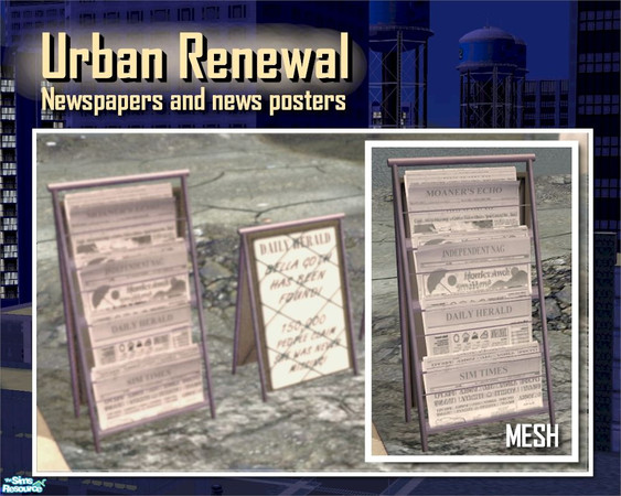 Sims 2 — Newspaper Stand by Cyclonesue — A decorative newspaper stand!