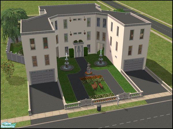 Sims 2 — Stately Halls by LadyMinion — A lavish dorm for 8 students in a renovated stately home. Features two rear