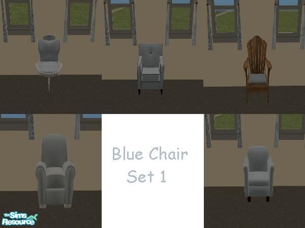 Sims 2 — Blue Chairs Set 1 by irene_maf — This is a set of chairs that coordinate with my other Flower items previously