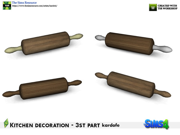 Sims 4 — kardofe_Kitchen decoration_Roller by kardofe — Kneading roller, made of wood, in four different options 