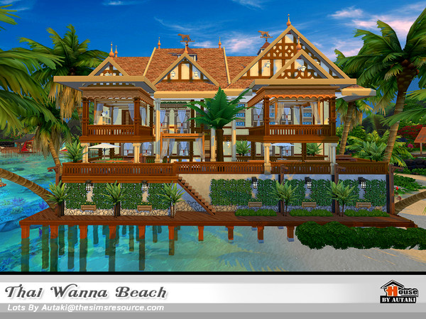 Sims 4 — Thai Wanna Beach NoCC by autaki — Thai Wanna Beach Luxury Thai modern house styles. House for your simmies. Hope